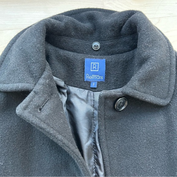 REITMANS BLACK WOOL COAT - Picture 4 of 5